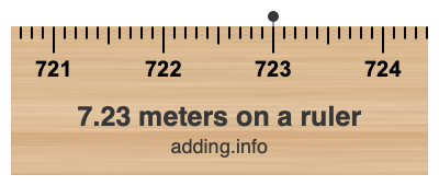7.23 meters on a ruler