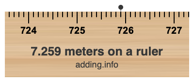 7.259 meters on a ruler