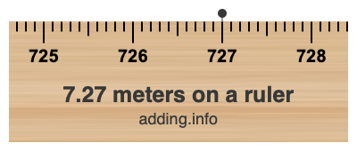 7.27 meters on a ruler 7.27 meters on a ruler