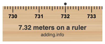 7.32 meters on a ruler