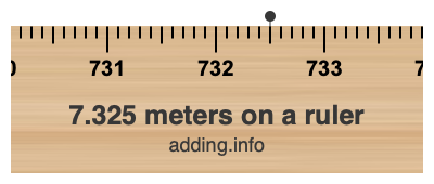 7.325 meters on a ruler