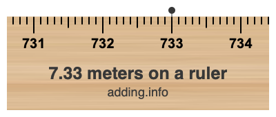 7.33 meters on a ruler