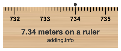 7.34 meters on a ruler