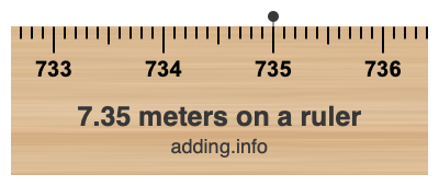 7.35 meters on a ruler