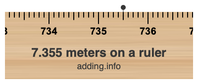 7.355 meters on a ruler