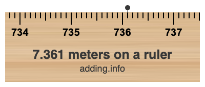 7.361 meters on a ruler