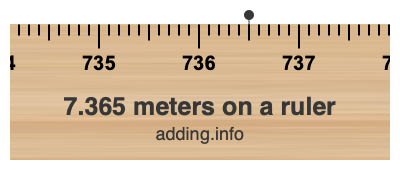 7.365 meters on a ruler