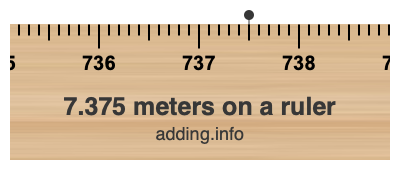 7.375 meters on a ruler