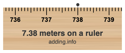 7.38 meters on a ruler 7.38 meters on a ruler