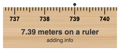 7.39 meters on a ruler