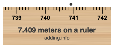 7.409 meters on a ruler