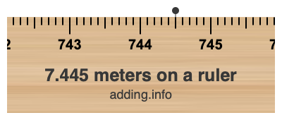7.445 meters on a ruler 7.445 meters on a ruler