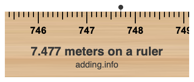 7.477 meters on a ruler