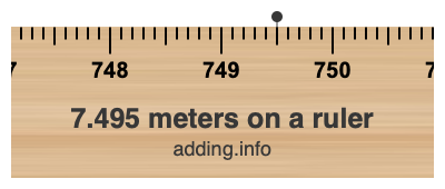 7.495 meters on a ruler 7.495 meters on a ruler