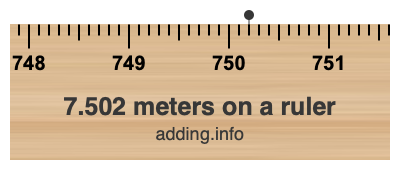 7.502 meters on a ruler
