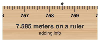 7.585 meters on a ruler 7.585 meters on a ruler