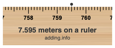 7.595 meters on a ruler 7.595 meters on a ruler