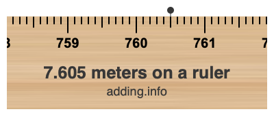 7.605 meters on a ruler