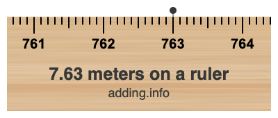 7.63 meters on a ruler