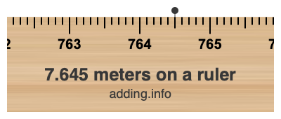 7.645 meters on a ruler