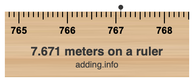 7.671 meters on a ruler