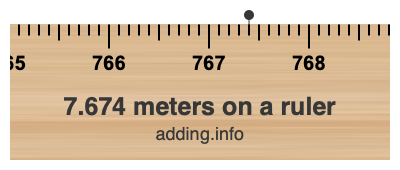 7.674 meters on a ruler