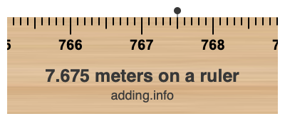 7.675 meters on a ruler
