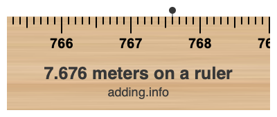 7.676 meters on a ruler