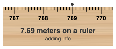 7.69 meters on a ruler 7.69 meters on a ruler