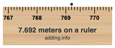 7.692 meters on a ruler
