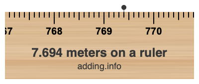 7.694 meters on a ruler