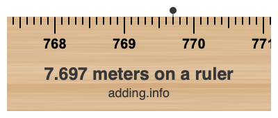 7.697 meters on a ruler 7.697 meters on a ruler