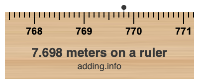 7.698 meters on a ruler