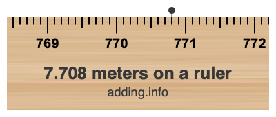 7.708 meters on a ruler