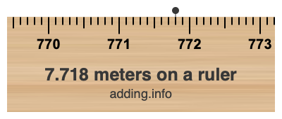 7.718 meters on a ruler