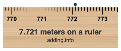 7.721 meters on a ruler