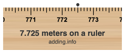7.725 meters on a ruler