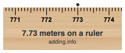 7.73 meters on a ruler