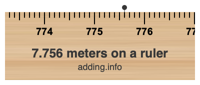 7.756 meters on a ruler 7.756 meters on a ruler