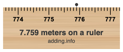 7.759 meters on a ruler 7.759 meters on a ruler