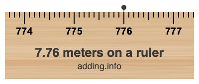 7.76 meters on a ruler 7.76 meters on a ruler