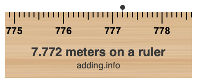 7.772 meters on a ruler 7.772 meters on a ruler