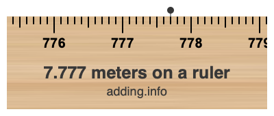 7.777 meters on a ruler