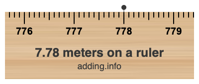 7.78 meters on a ruler