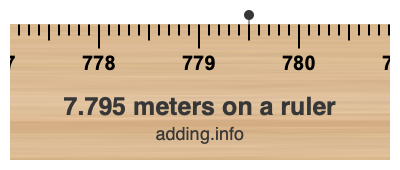 7.795 meters on a ruler
