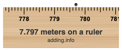 7.797 meters on a ruler 7.797 meters on a ruler