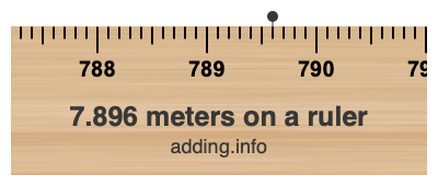 7.896 meters on a ruler