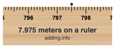 7.975 meters on a ruler