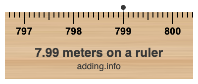 7.99 meters on a ruler