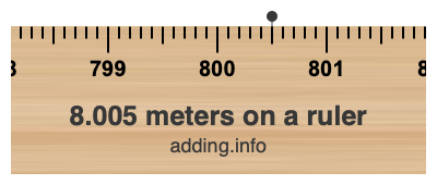 8.005 meters on a ruler 8.005 meters on a ruler